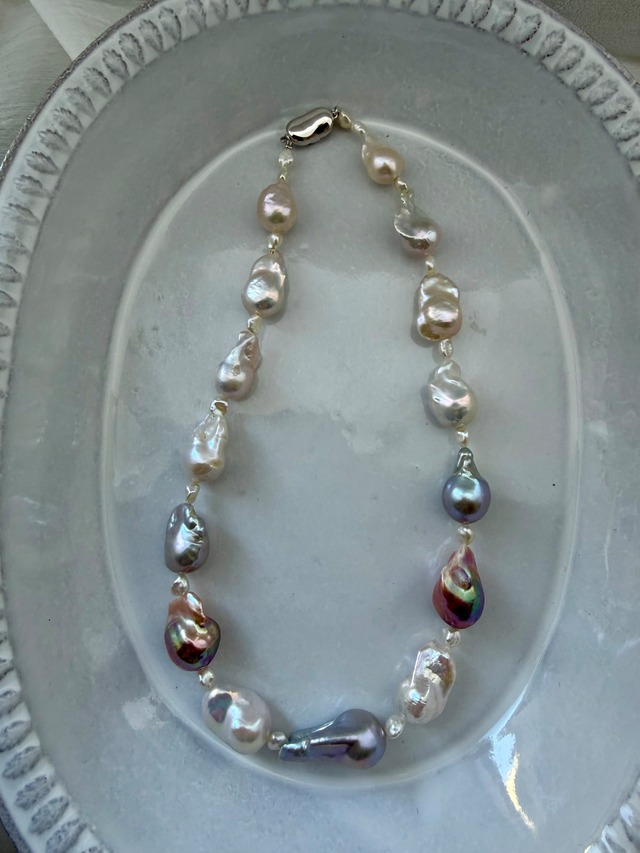 Oyster Baroque Pearl Necklace (Silver925)A
