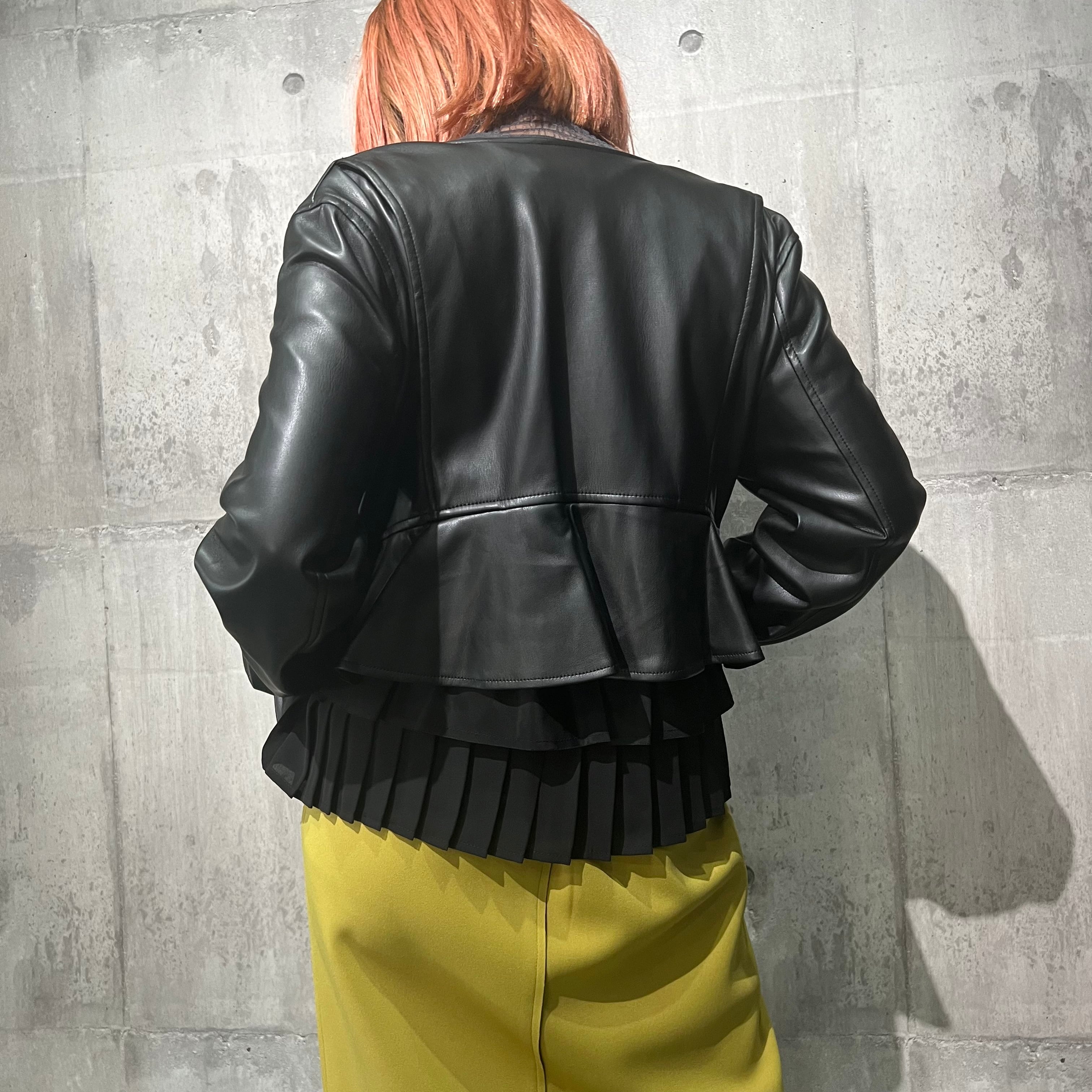 バックフリルフェイクレザーライダースJK | SLOVNENYA スロヴネンヤ