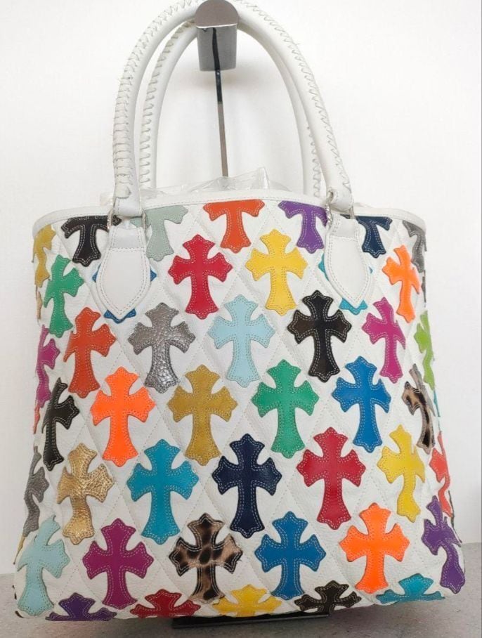 CHROME HEARTS クロムハーツ マルチカラー クロスパッチ トートバッグ