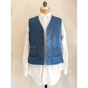 WORKERS FOR FREEDOM Indigo Jacquard Waistcoat