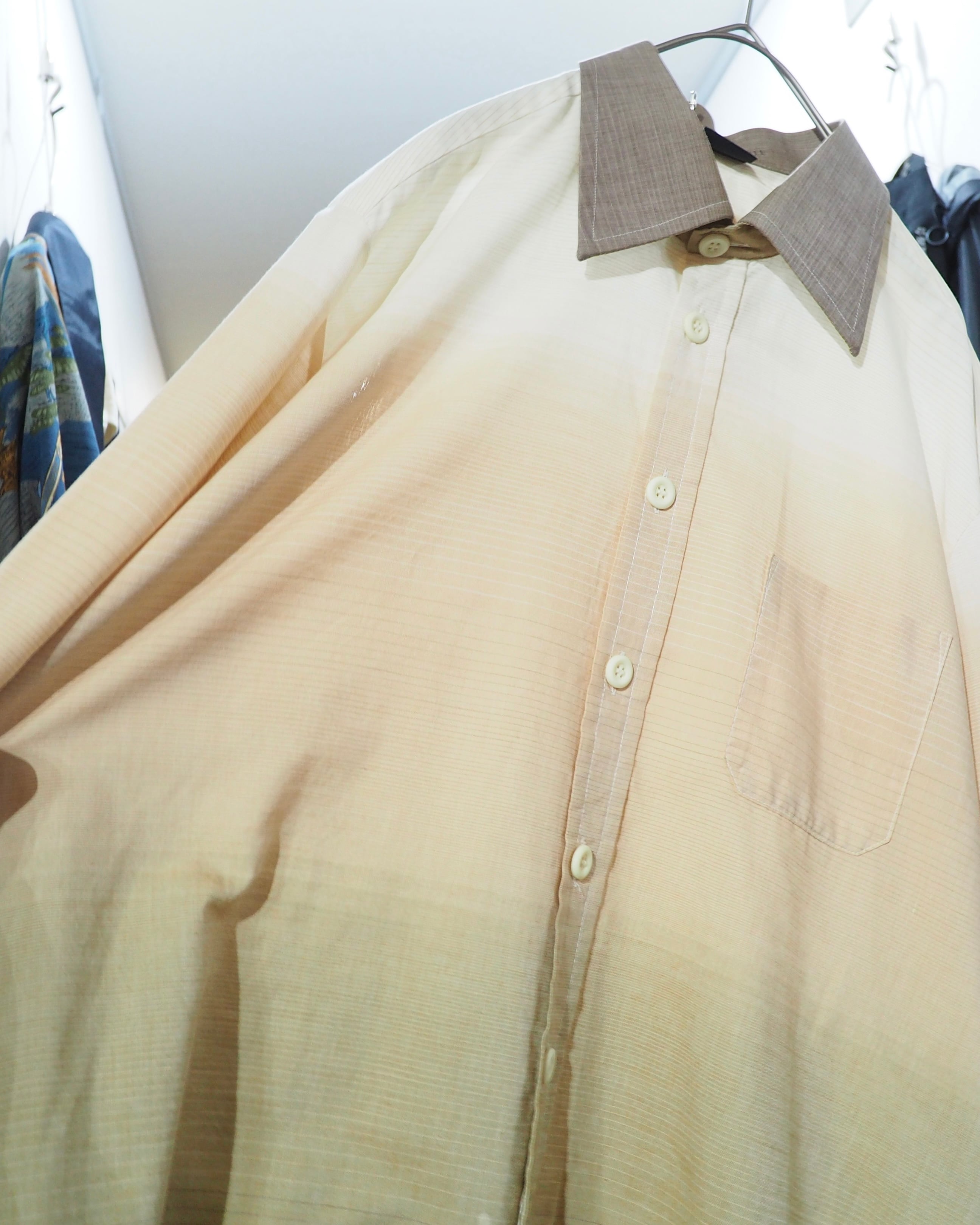 1980s " Ledub " Beautiful Gradation Color vintage loose Dress shirt