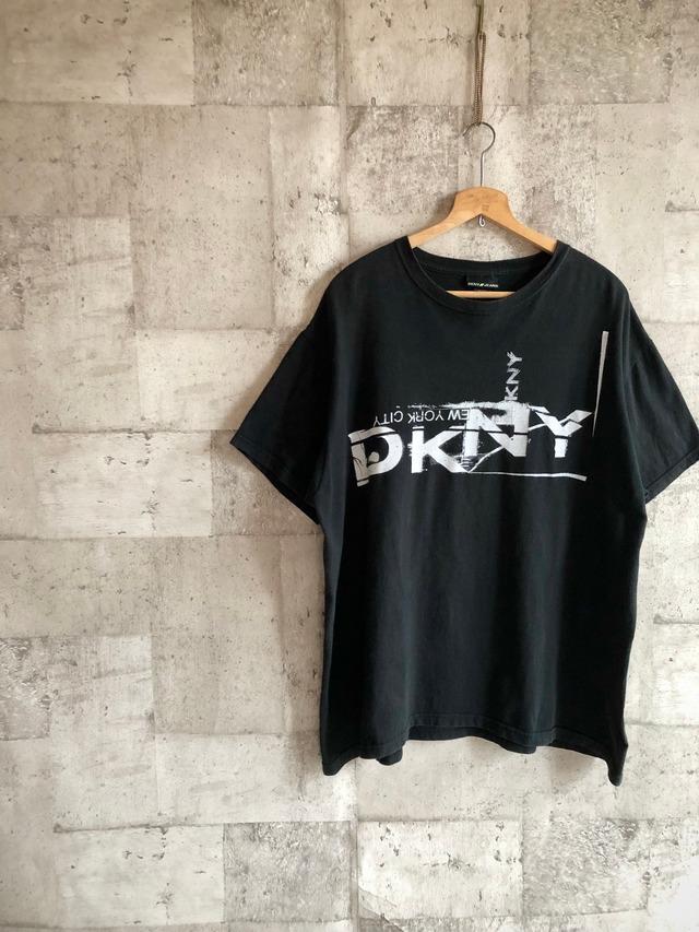 00s〜 USA製 DKNY JEANS BIG LOGO PRINT TEE OLD ダナキャラン 