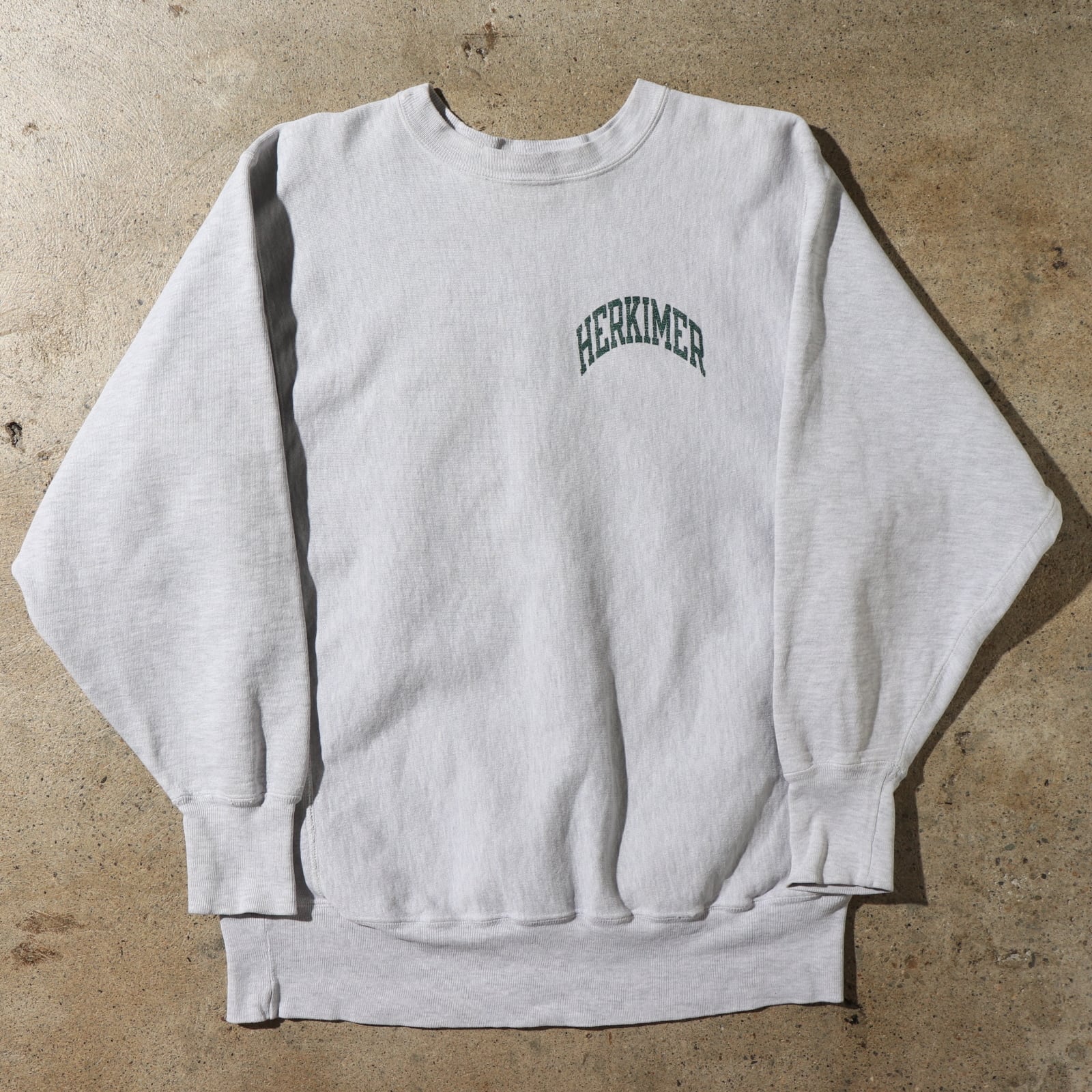 美品 90s XL リバースウィーブ 両面 デカロゴ スウェット グレー 緑