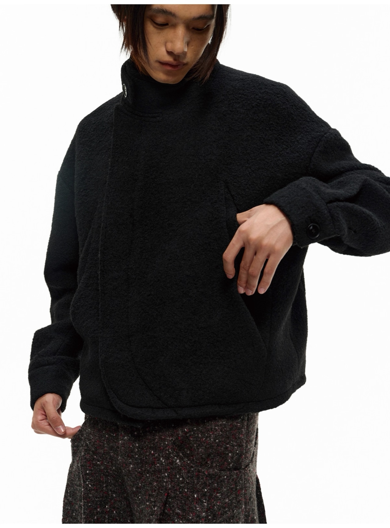 JCAESAR STUDIO Wool Blend Textured Jacket