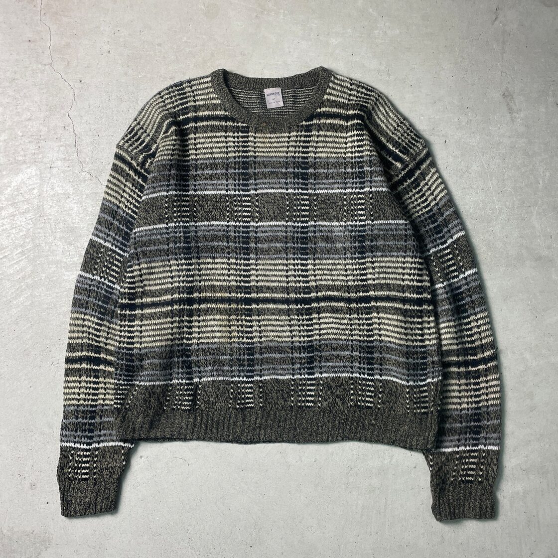 90年代 WINDRIDGE アクリルニットセーター チェック柄 メンズ2XL相当 