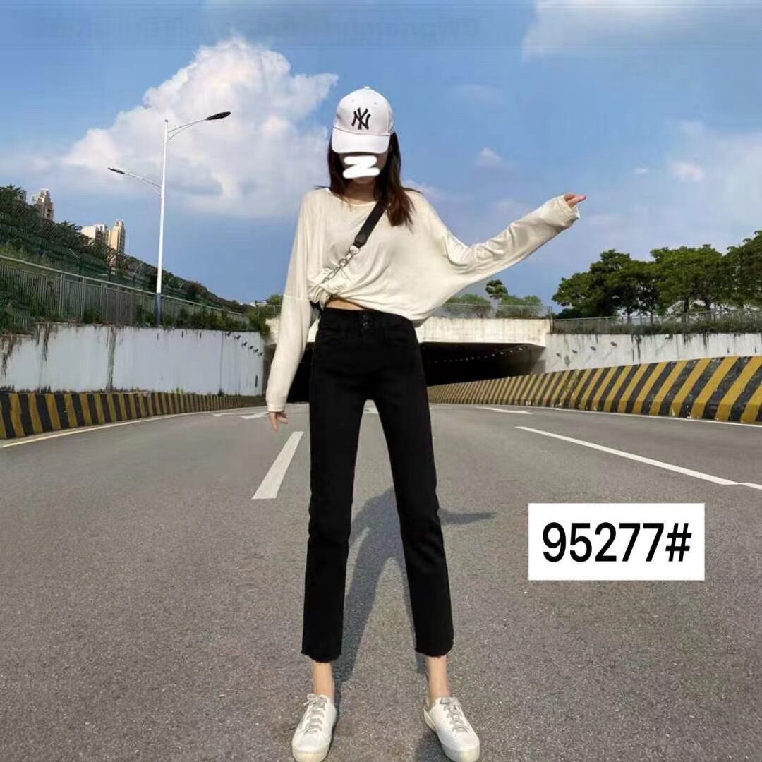 裾カットデニムパンツ