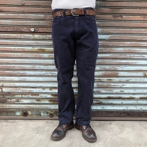 90s Polo Ralph Lauren ポロ ラルフローレン コーデュロイパンツ コーズ W33 L32 ネイビー スラックス 紺 太畝 ヴィンテージ RRL 00s