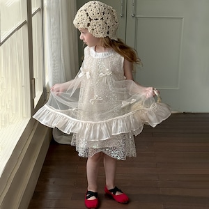 夏リボン輝きスパンコールワンピース