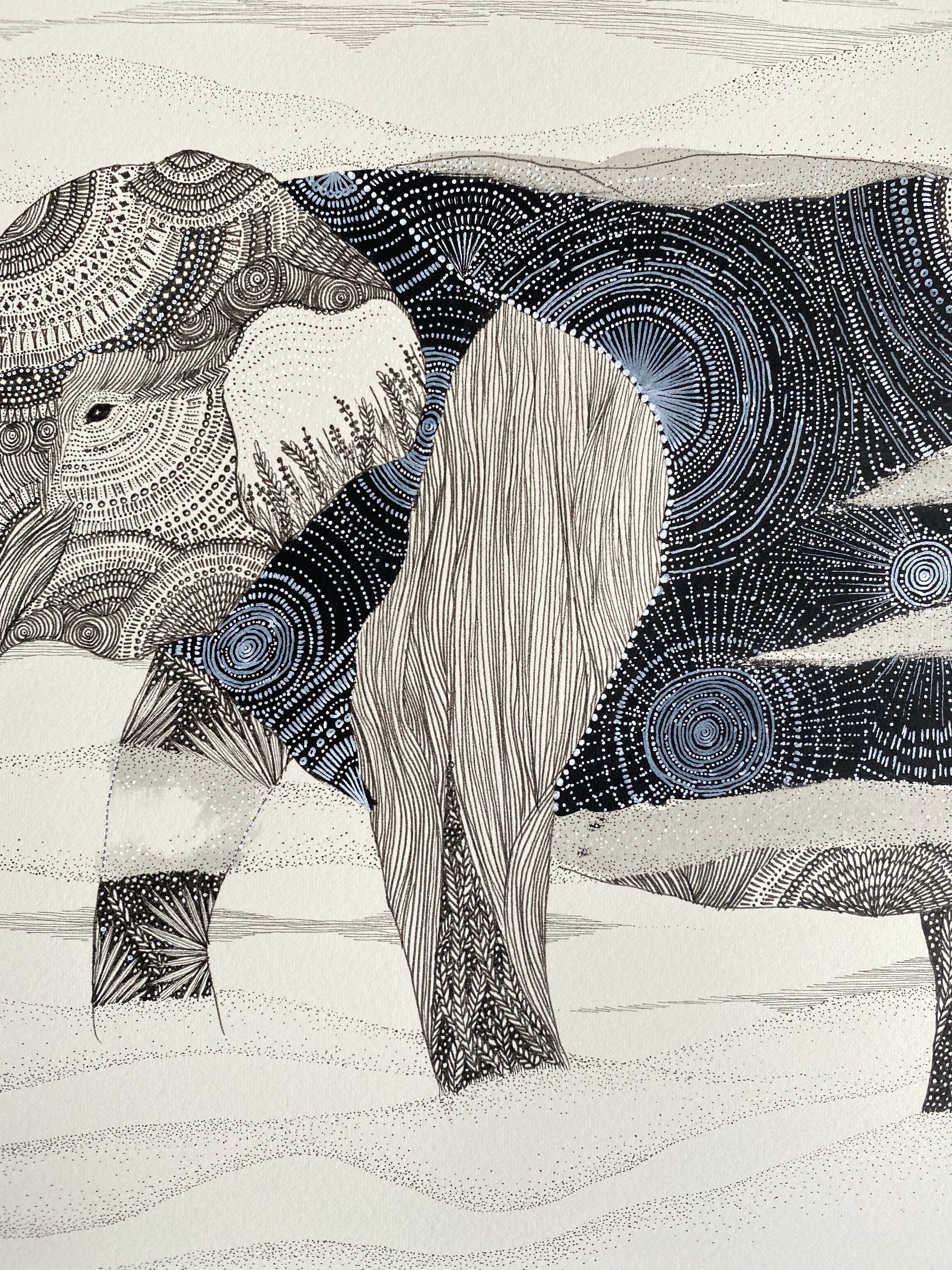 原画 『変わらないゾウ 』 | 日高あゆみ / ペン画アーティスト