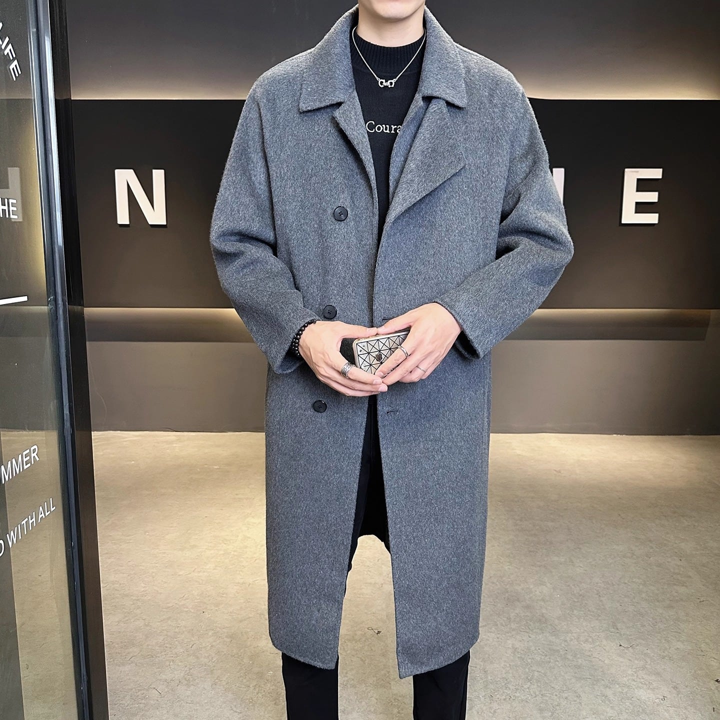 今季のロングコート】オーバーサイズ ウールライク ロングコート