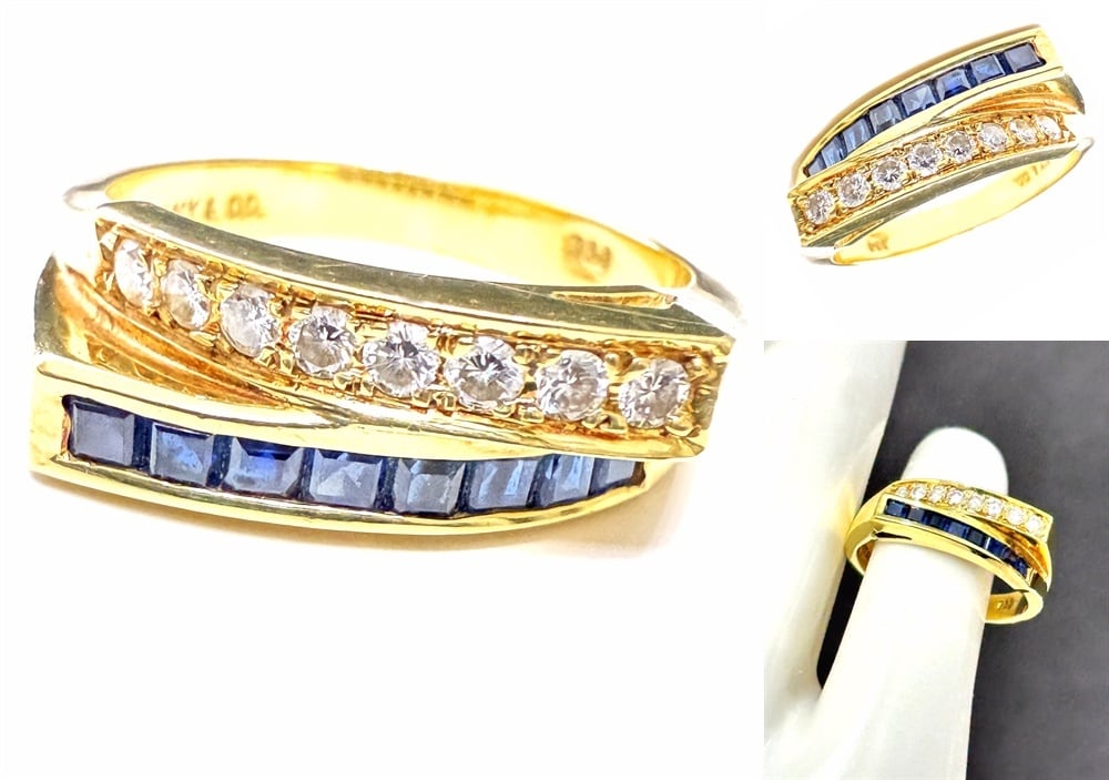 ティファニー　フォーエバー リング　ヴィンテージ　エメラルド　ダイヤ　K18YG 111488-1.jpg