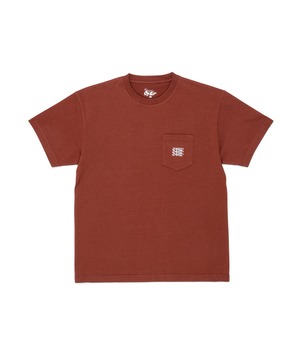 DANCER / Embroided Triple Logo Pocket Tee / Rust