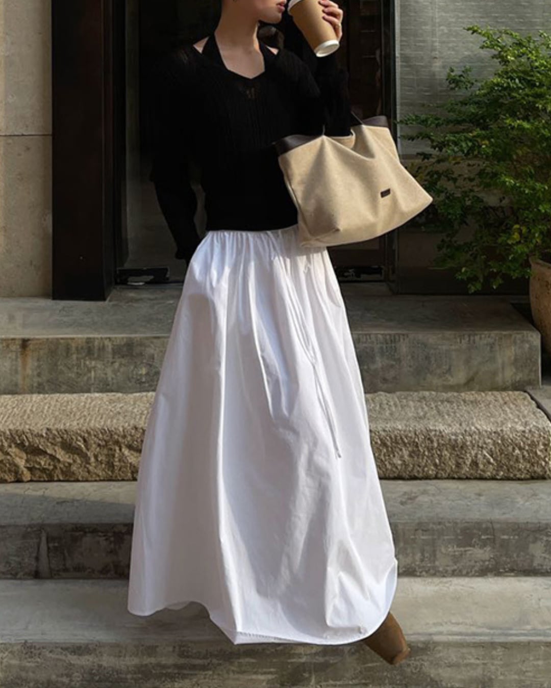 ドローストリングロングスカート A25046