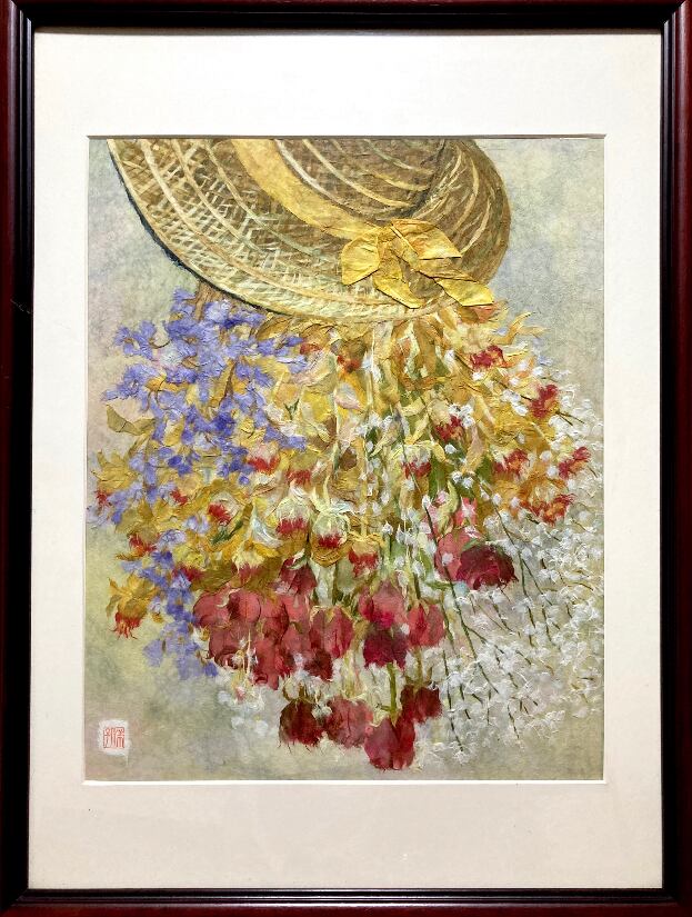 ちぎり絵】「ロマンチック」 ハンドメイド (P 10サイズ) 暮らしに彩り