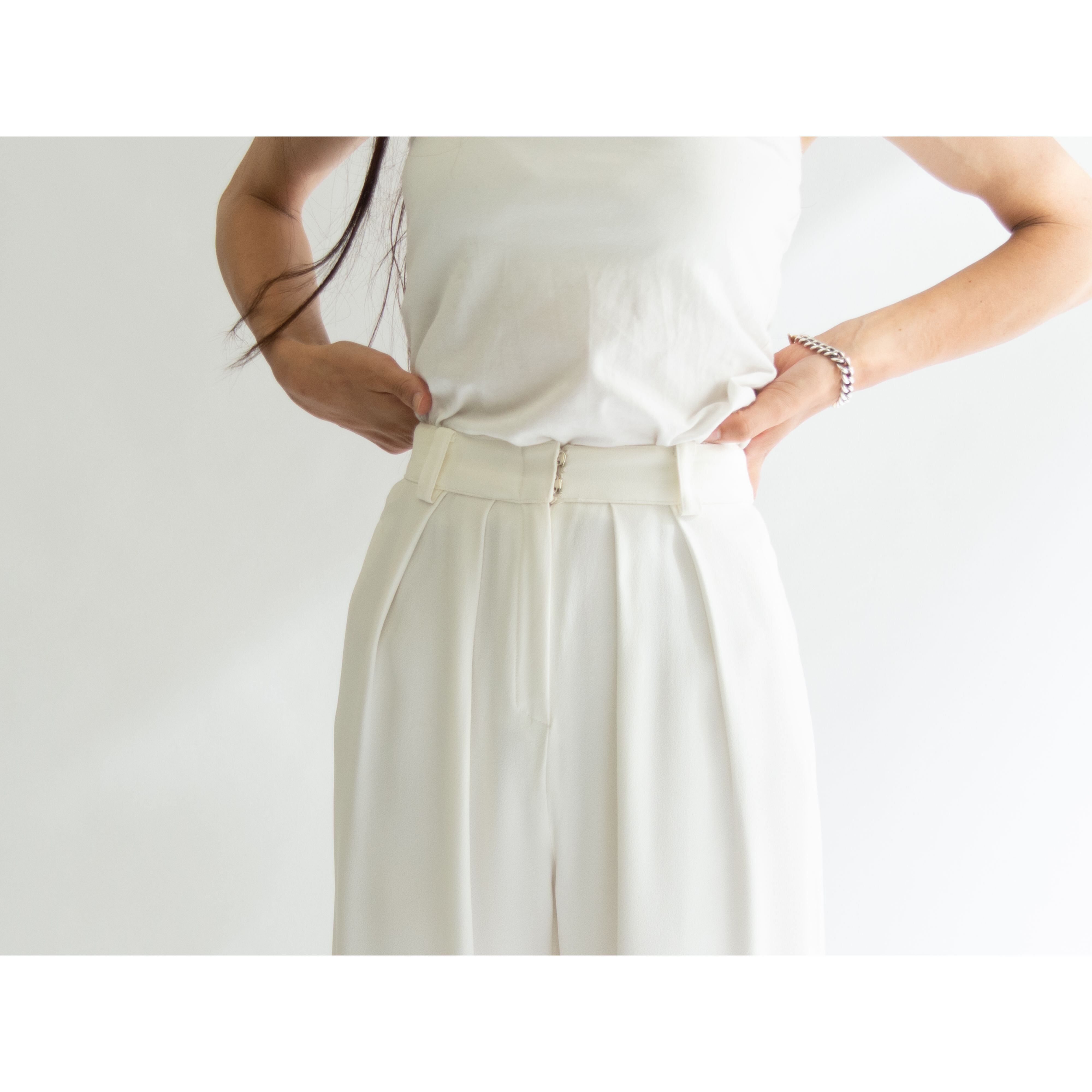 【SONIA RYKIEL】Made in France Acetate-Rayon 2tuck Pants(ソニアリキエル フランス製 アセテートレーヨン ツータックパンツ)