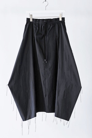 ウィスパーフロー・カットジャガード テーパードスカート ブラック