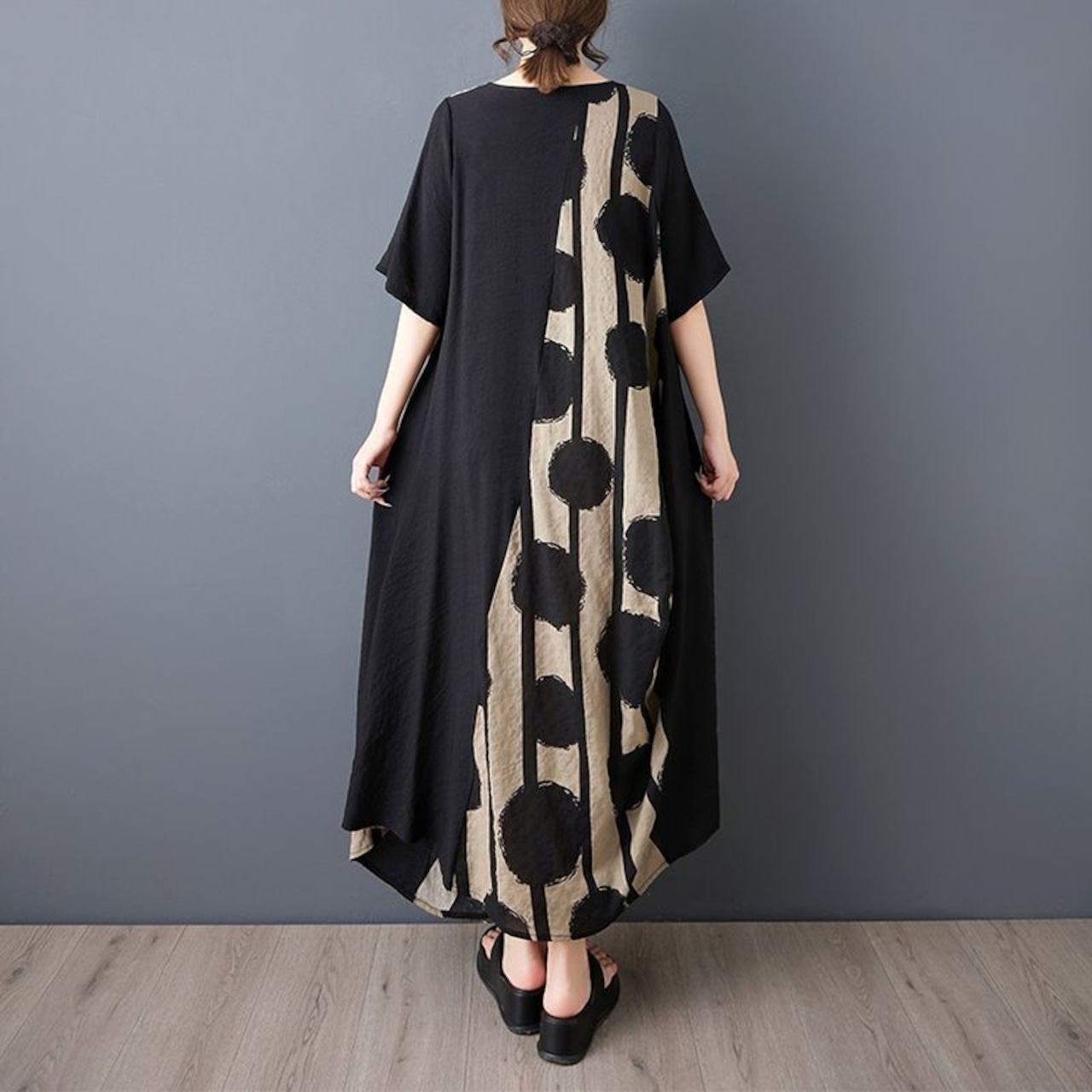 アートパターン Aライン ワンピース  30161