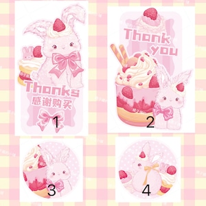 新作☆SHY6 橘子酱【sweet bunny】封印 封緘 シール フレークシール 20枚 thank you sticker