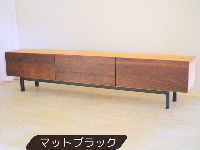 無垢材×スチール脚 テレビボード｜収納付き［幅180cm］
