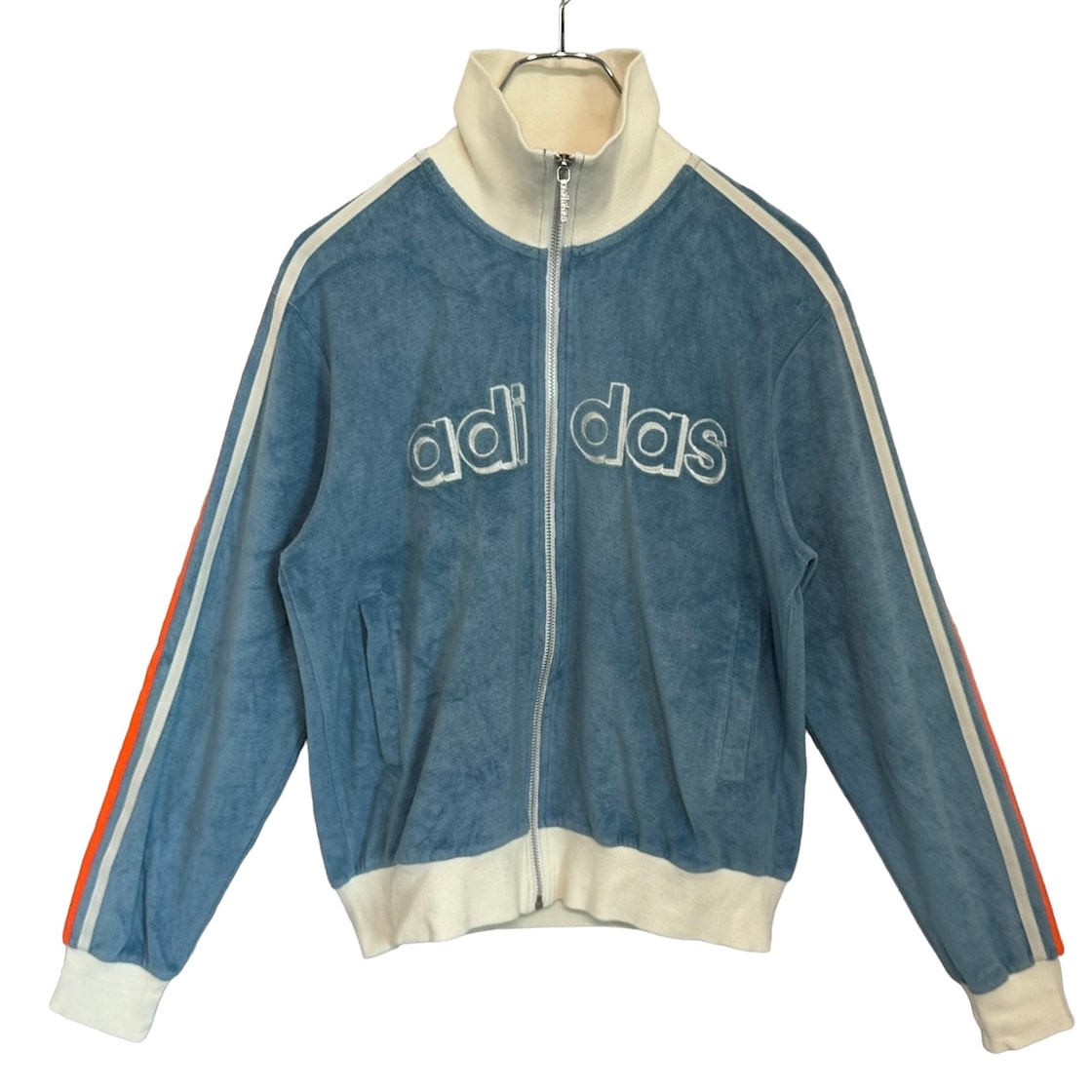 adidas アディダス トラックジャケット 刺繍ロゴ パイル地 センター 