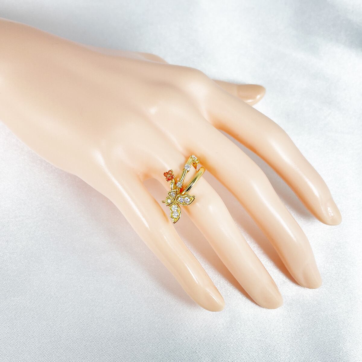 Pt900 天然ガーネット 0.67ct 天然ダイヤモンド 0.18ct リング 【公式 