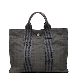 エルメス エールラインPM ハンドバッグ トートバッグ グレー キャンバス レディース HERMES 【中古】
