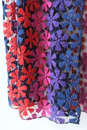 Colorful flower mesh lace cardigan