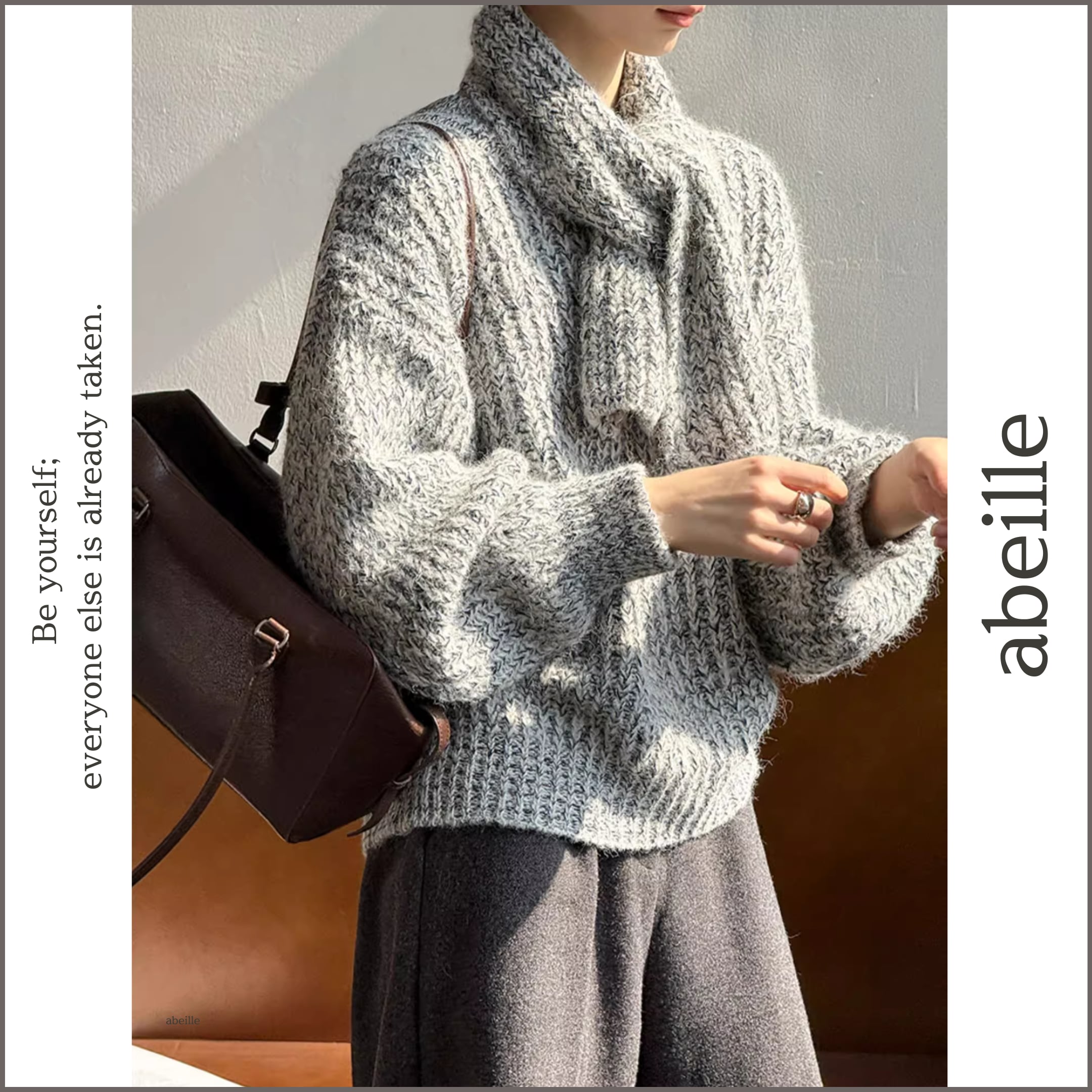 nuance color knit & scalf set 14108