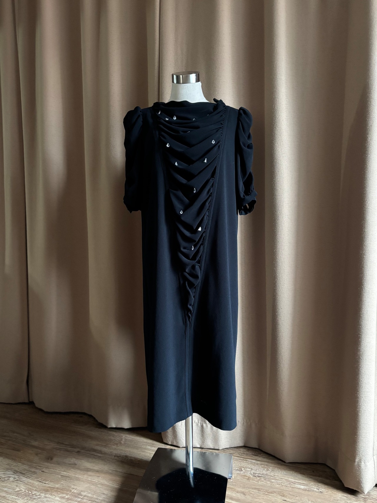 MADE IN JAPAN black drape dress-5235-4
