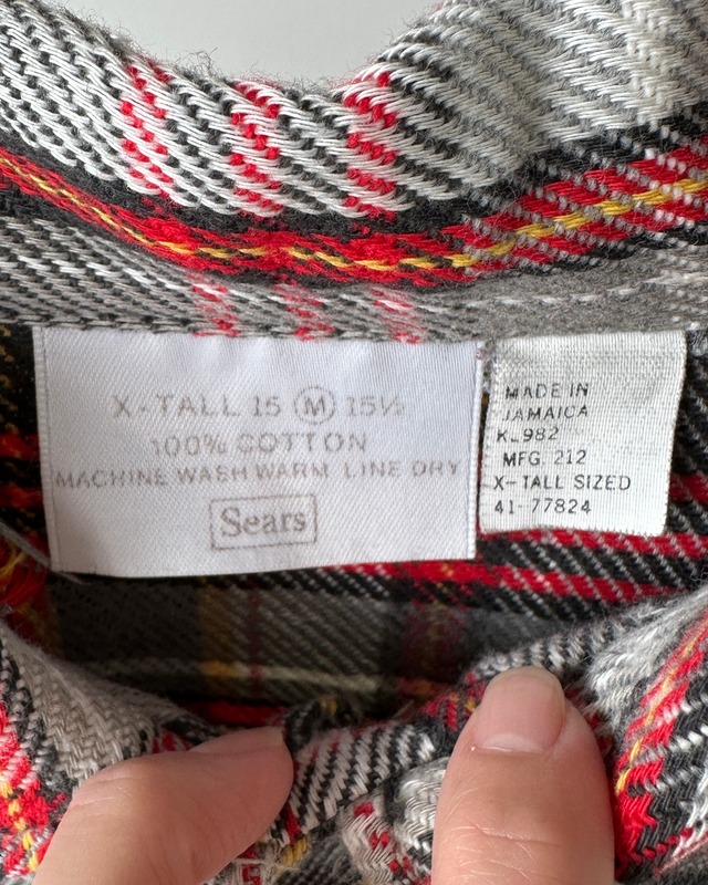 -Sears- Vintage 80-90s XL Flannel Check Shirt