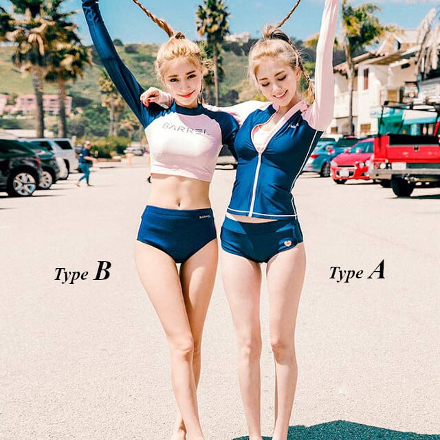 水着 TypeA 3点セット レディース タンキニ ラッシュガード 体型カバー