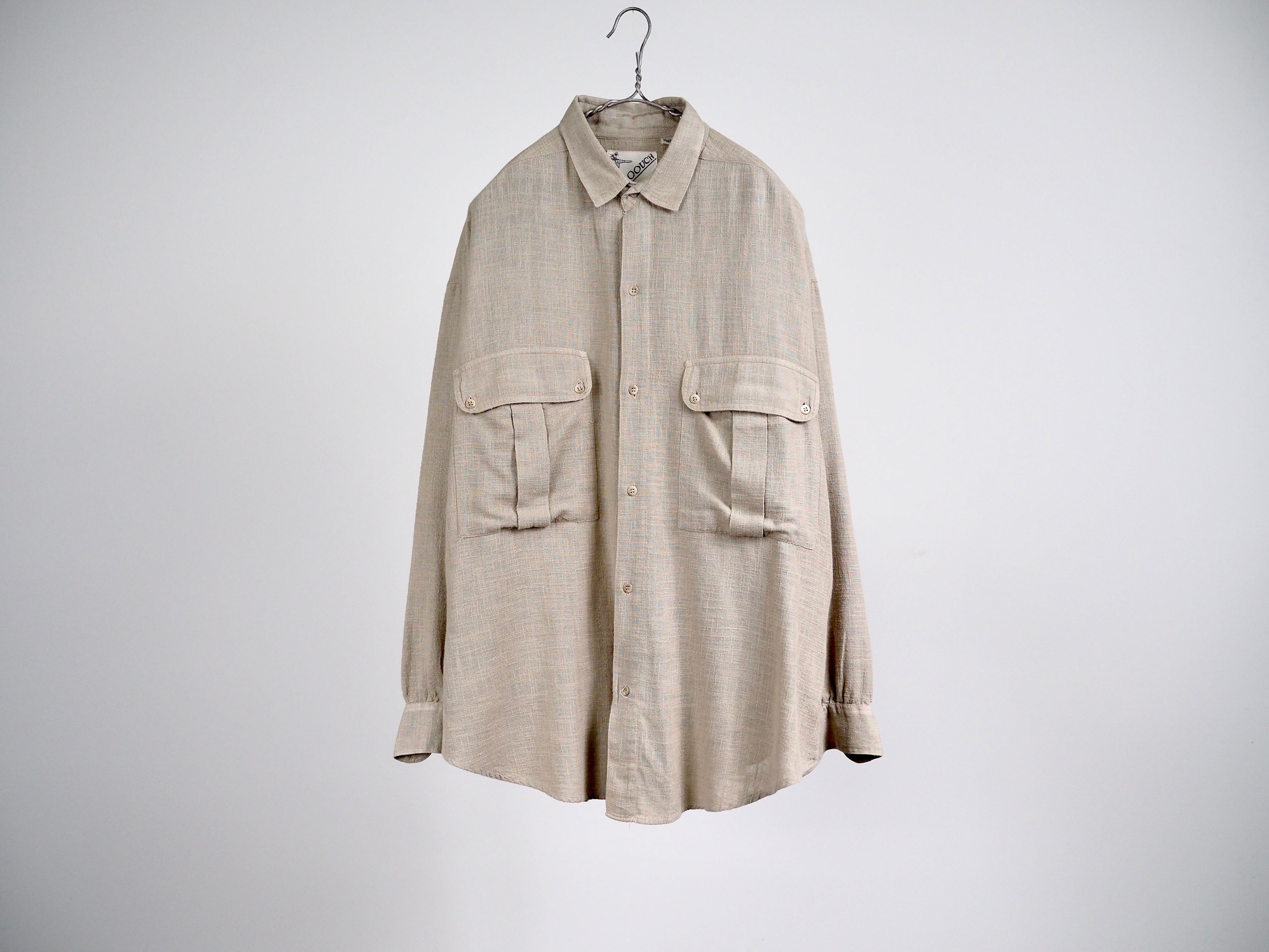 GOOUCH cotton L/S shirt M / made in INDIA