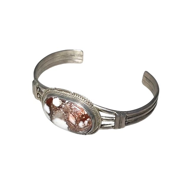 Larson Lee silver bangle set with white buffalo