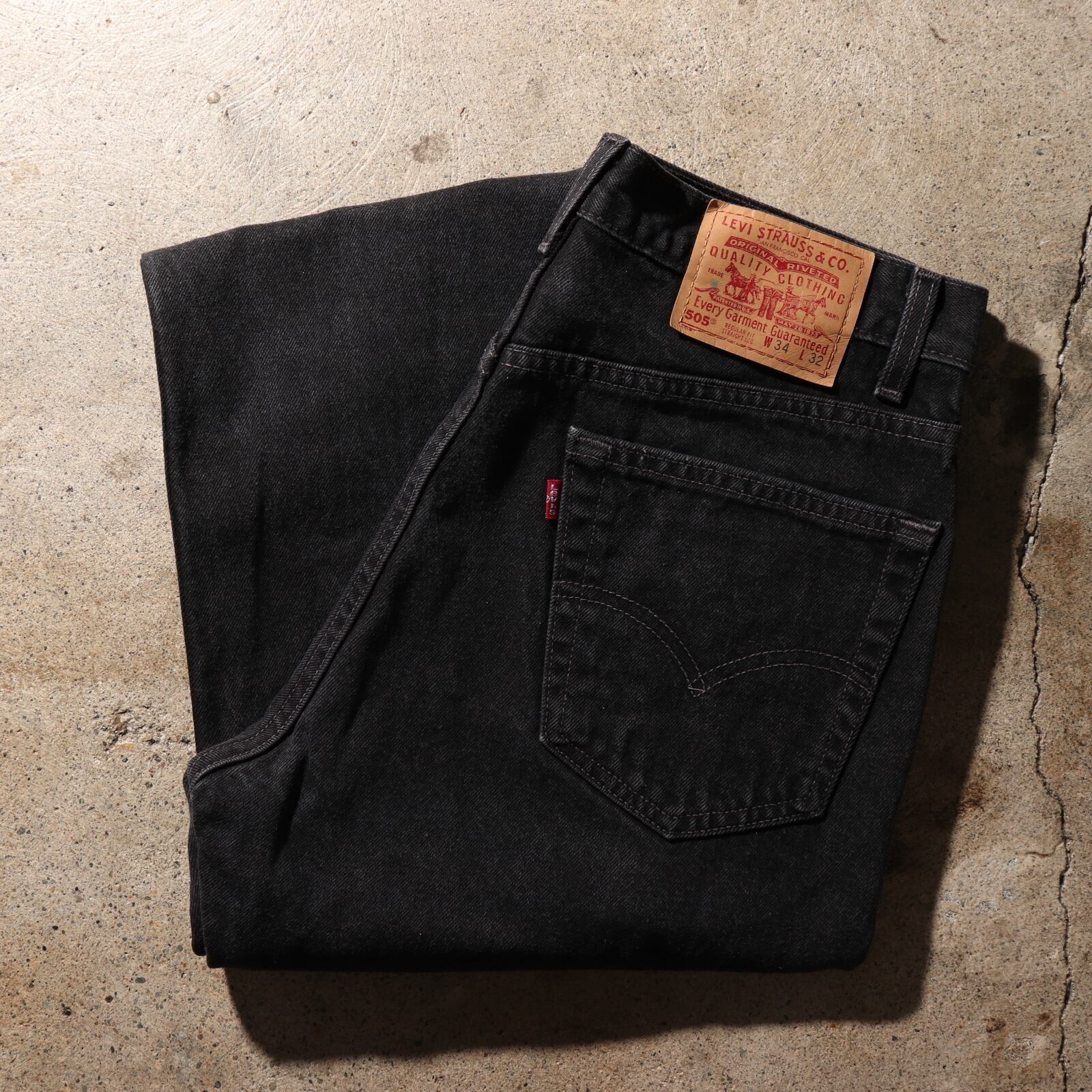 極美品 36×30 サルファ 505 USA Levi's ブラックデニムパンツ