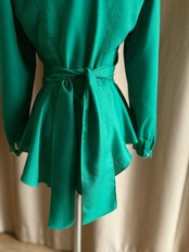 LOUIS BLANC green peplum shirt-5033-10