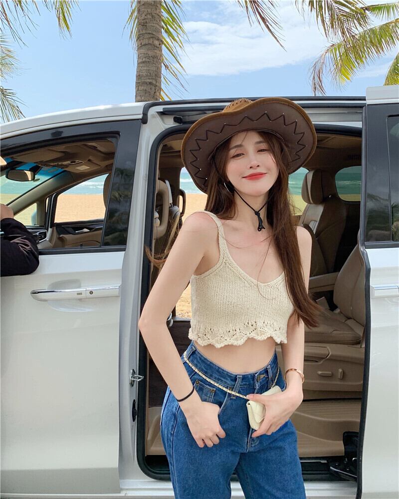 ニットサマースタンダードショートコート レトロ 大人ガーリー スウィート キュート カジュアル 夏物 ピュア ブラックストロベリース50743208897