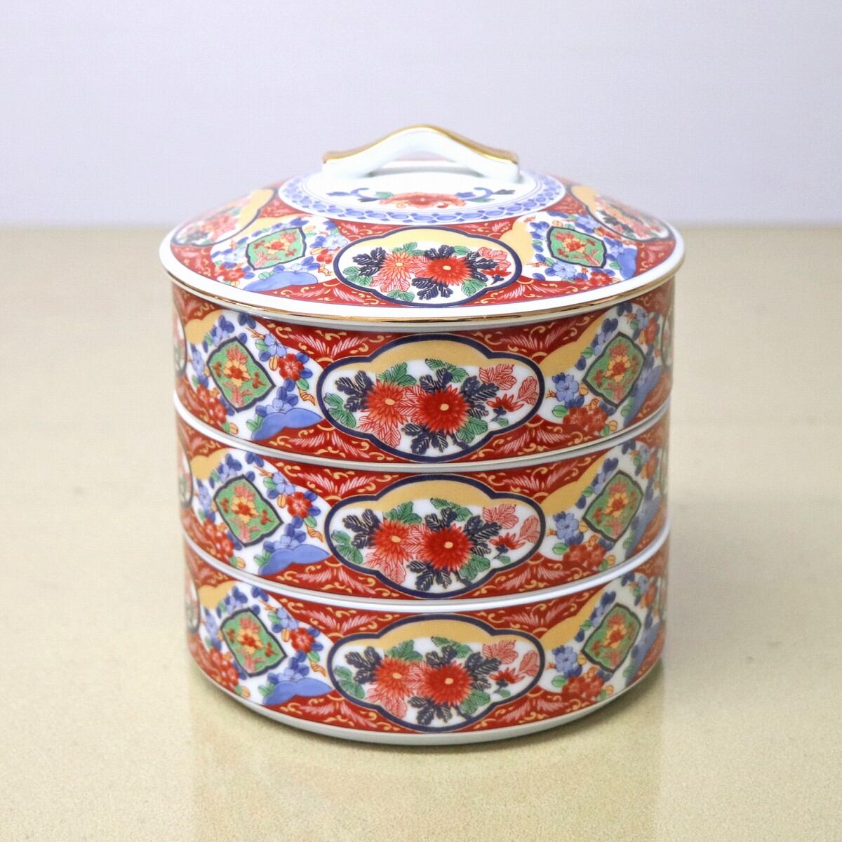 有田焼・蓋付き重ね鉢・和食器・陶磁器・No.221218-41・梱包サイズ60 