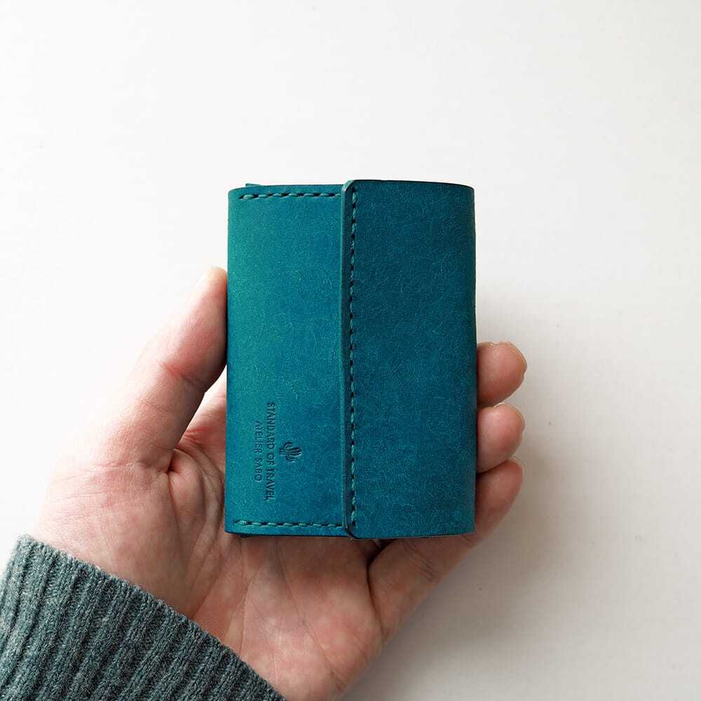 カードがたくさん入る ミニ財布【ターコイズ】（受注生産） | セミ