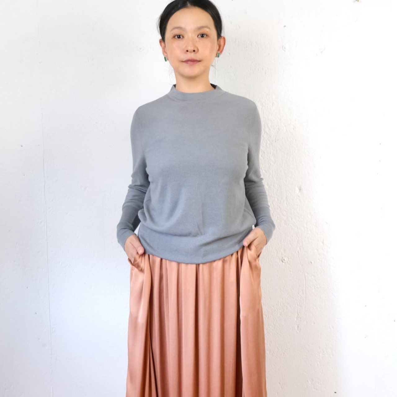 tamas(タマス) Reflect/Type B/Green 楕円形イヤリング&ピアス