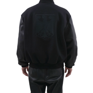 【VETEMENTS】BIKER CROSS EMBROIDERED VARSITY JACKET