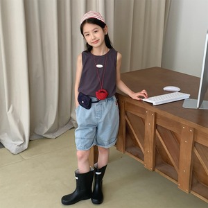 夏熊柄デニムハーフパンツ