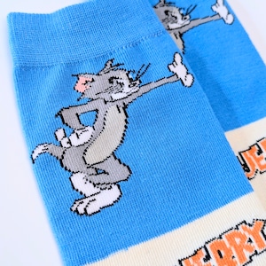 ♧【 crew socks / クルーソックス 】Tom and Jerry ( トムとジェリー ) / トムジェリ / 靴下 / フリーサイズ〚アメリカン雑貨 アメトイ〛