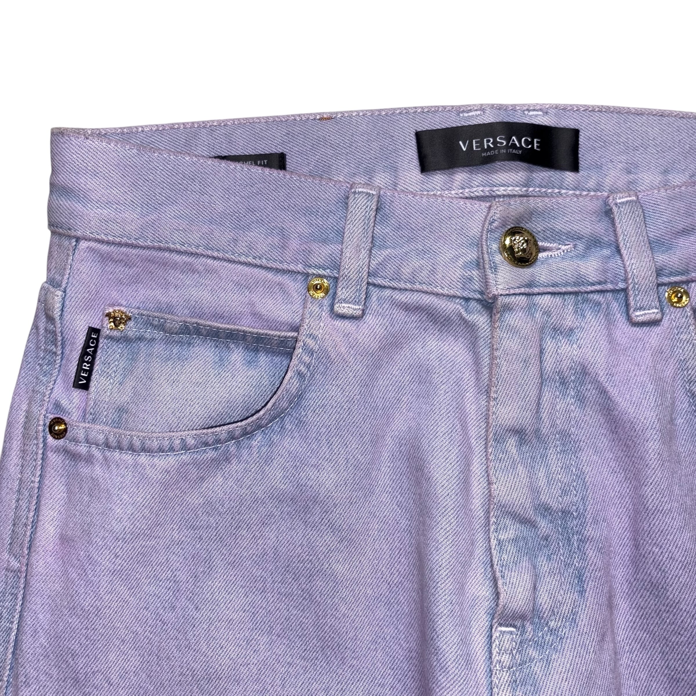 フレグラントテラピー　ラベンダー・ベルガモット, ヴェルサーチ　ブラックジーンズ VERSACE lavender color denim pants | NOIR ONLINE
