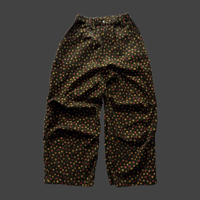 PRINT WIDE TROUSERS – KHAKI