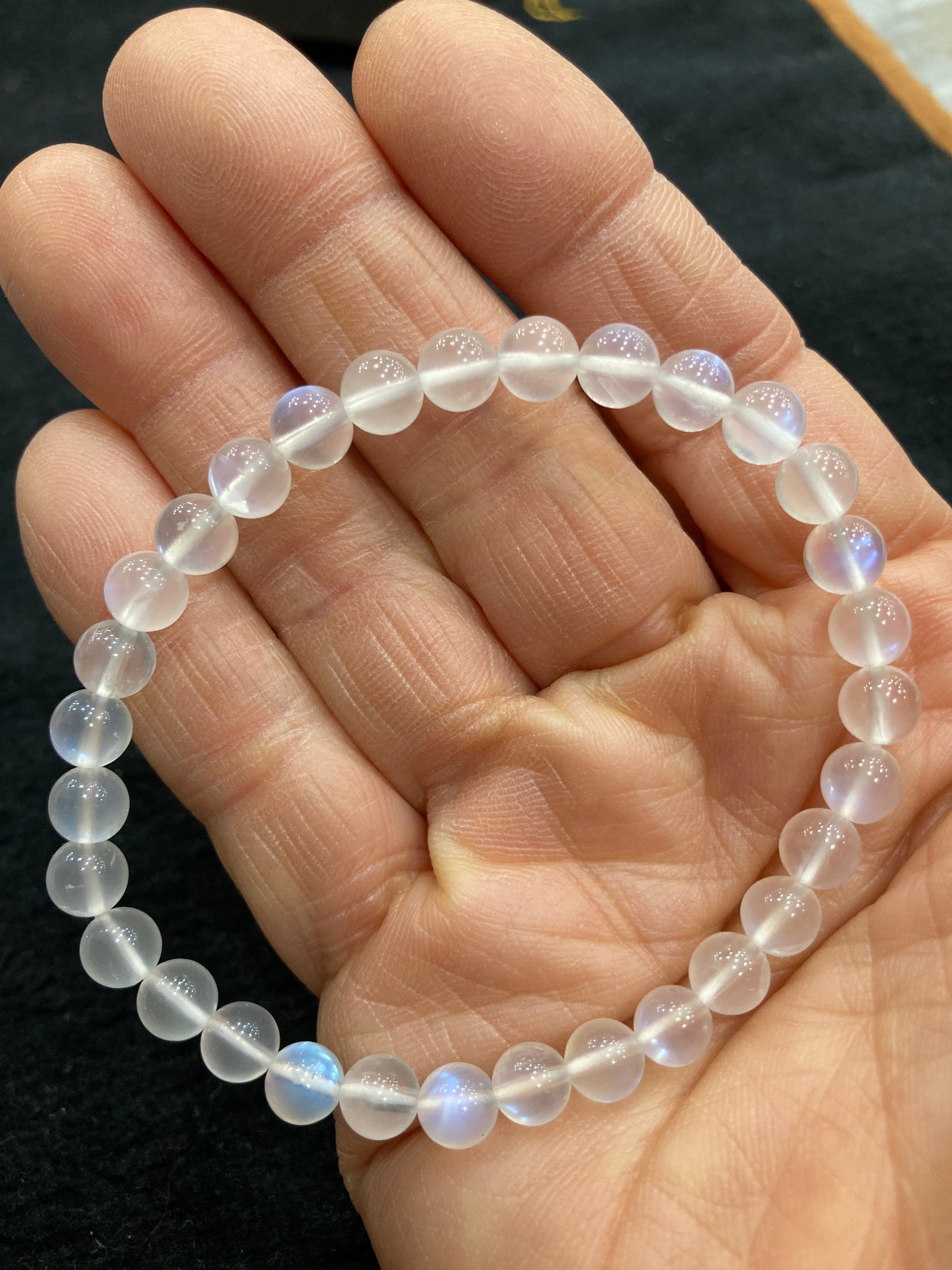 E32482】AAAレインボームーンストーン 6㎜ ブレスレット moonstone