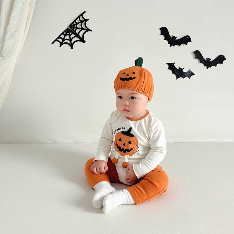 【BABY】2024新作 ハロウィンかぼちゃロンパース