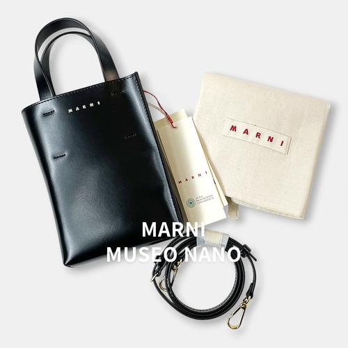 未使用 MARNI マルニ 23年製 MUSEO NANO ミュゼオ ナノ ショルダー ハンド 2way バッグ SHMP0050Y0 ブラック 黒 / J&NREUSE レディース