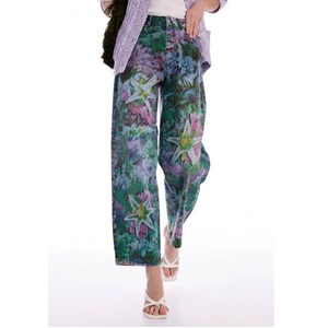 botanical embroidered wide leg jeans<p3168>