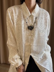 gothic floral statement necklace-5312-7