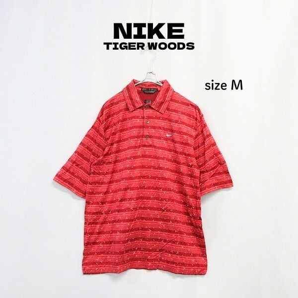 □NIKE/ナイキ タイガーウッズ 半袖 ポロシャツ ハーフボタン